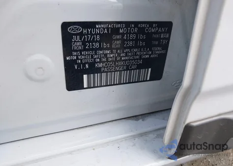 2019 Hyundai Ioniq Limited z USA, uszkodzony, nr VIN KMHC05LHXKU035034